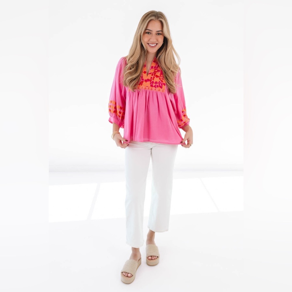 J. Marie Embroidered Carlie Top NEW $162 - Picture 5 of 12